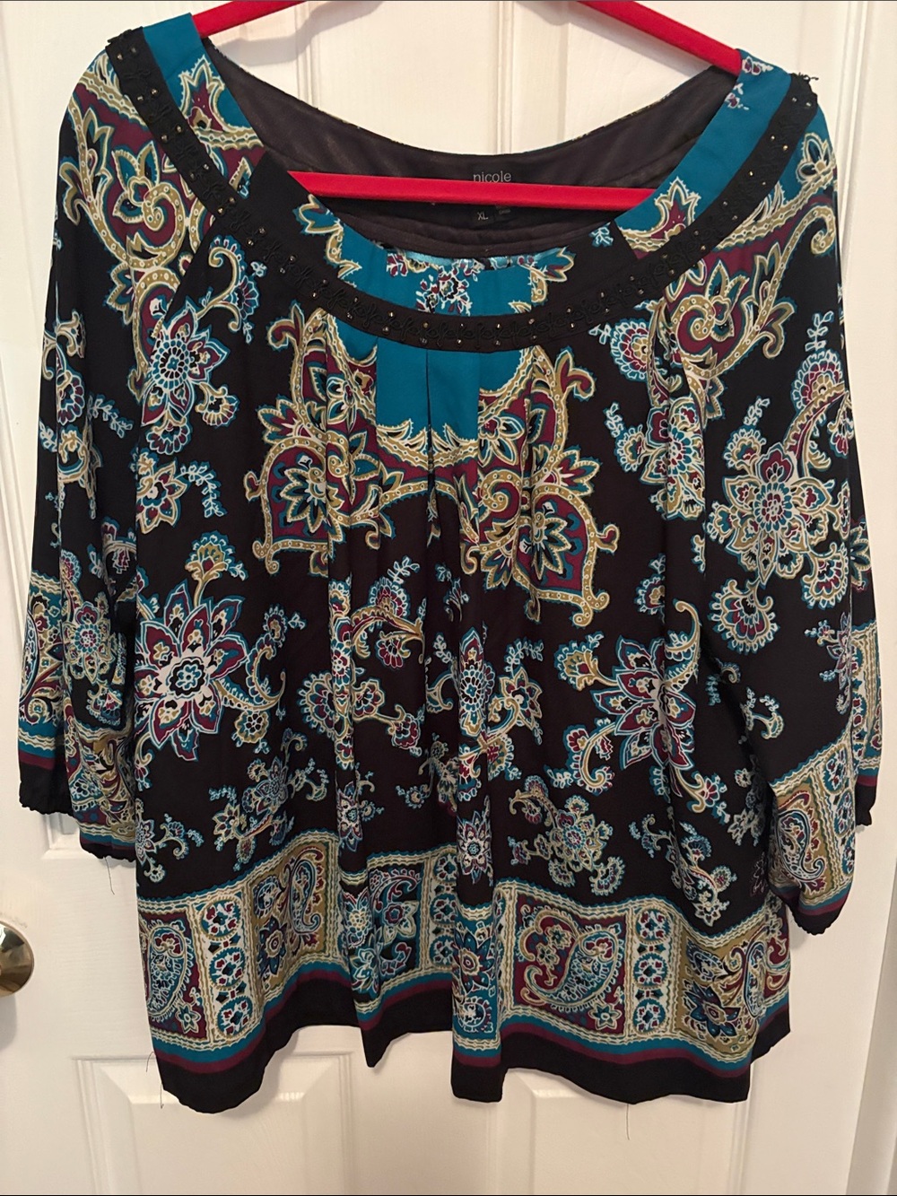Nicole by Nicole Miller Paisley print top